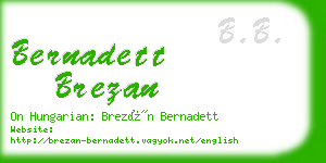 bernadett brezan business card